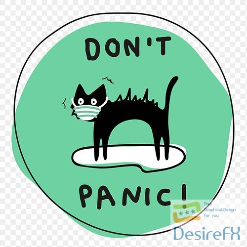 Don't panic! png new normal lifestyle doodle sticker