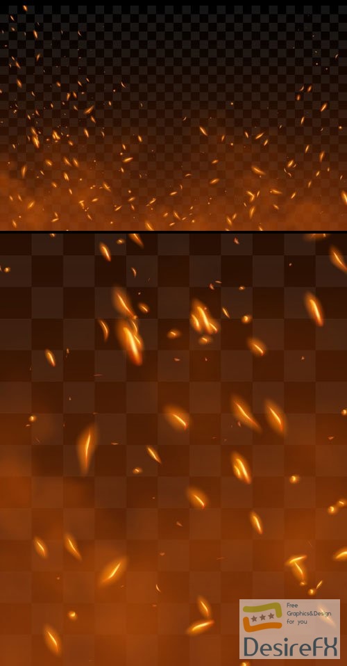 Flying Up Sparks and Fire Particles with Smoke - Vector Template