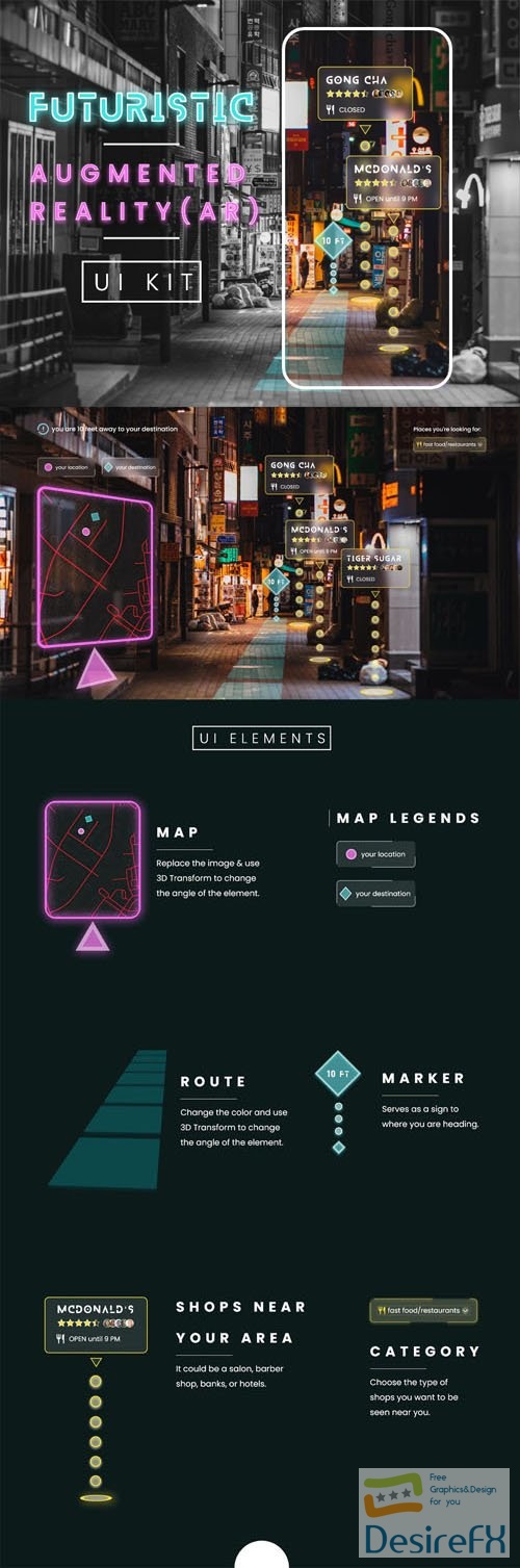 Futuristic Augmented Reality UI Kit For Adobe XD