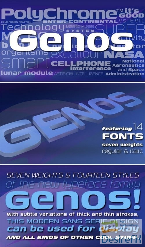 Genos Sans Serif Font Family 14-Weights