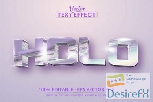 Holographic Style Editable Text Effect