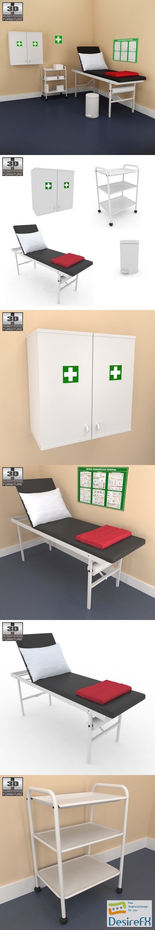 Hospital 02 Set - Medical Furniture 3D Model