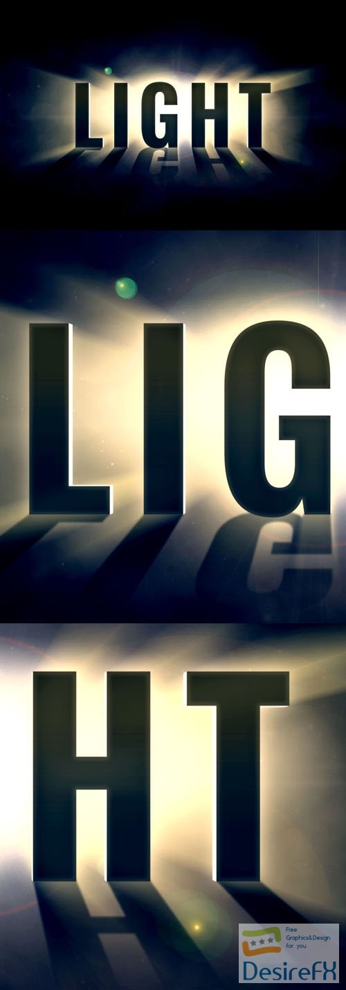 Light With Shadow Reflection - Photoshop Text Effect