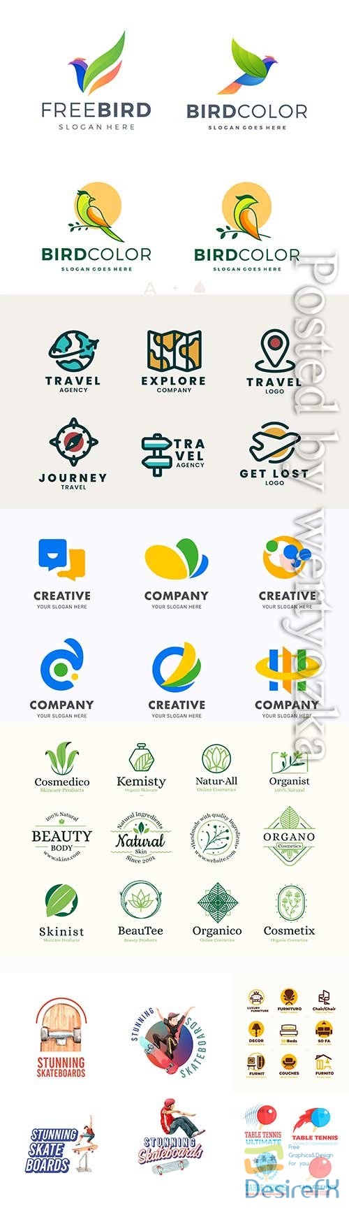 Logos and badges in vector
