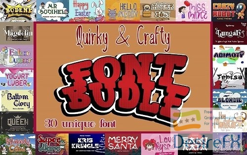 Quirky &amp; Crafty Font Bundle - 30 Premium Fonts