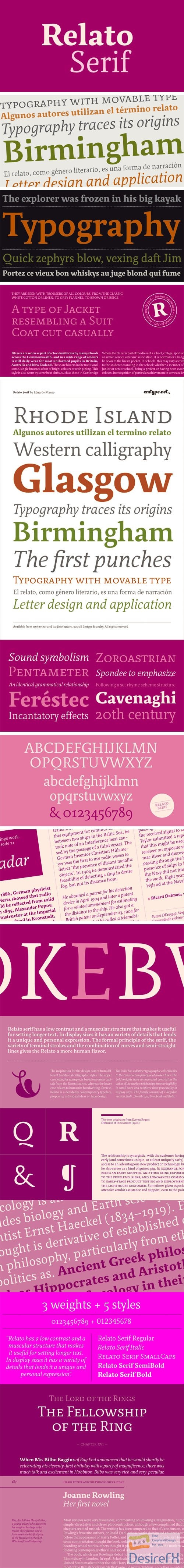 Relato Serif Font Family 5-Weights