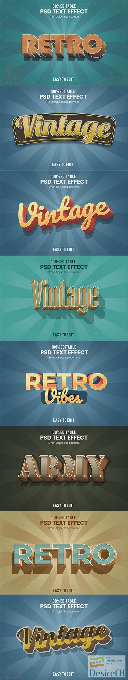 Retro 3D Text Effects Pack
