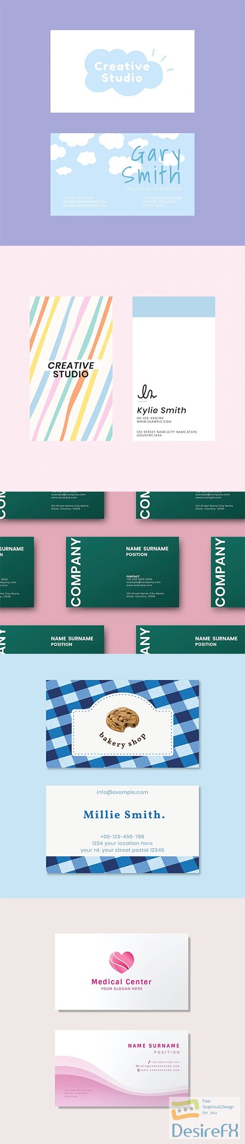 Set of business card template vol3