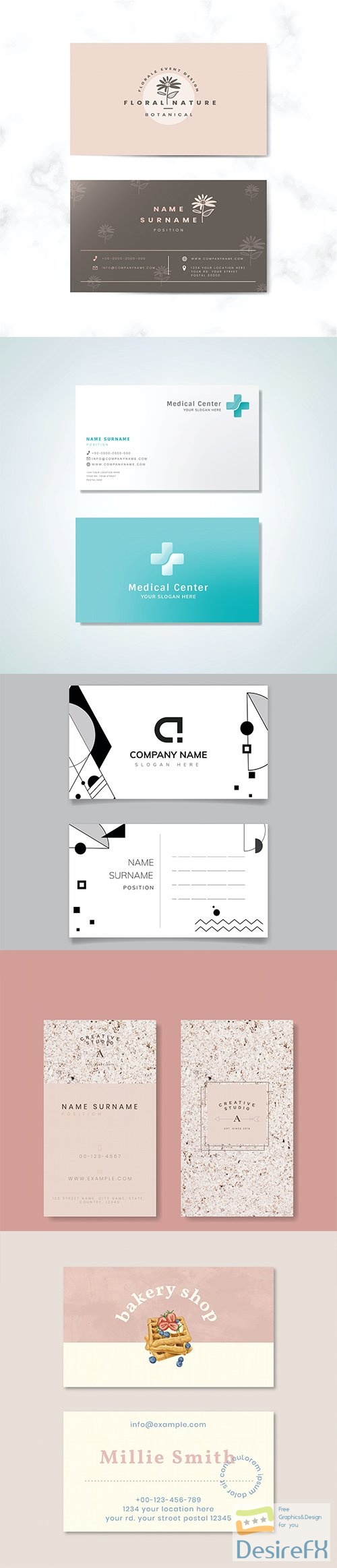 Set of business card template vol4