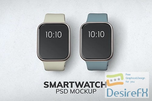 Smartwatch screen mockup digital device set
