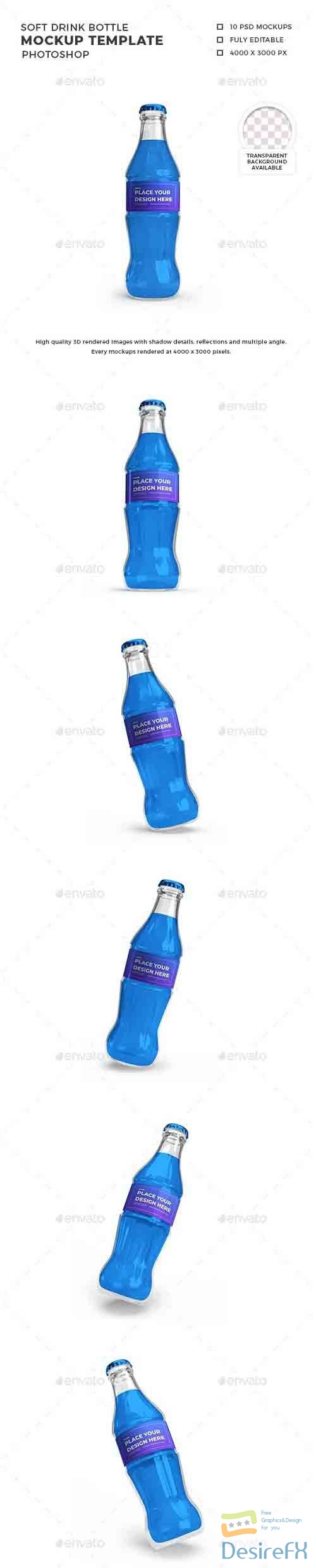 Soft Drink Bottle 3D Mockup Template - 31356072