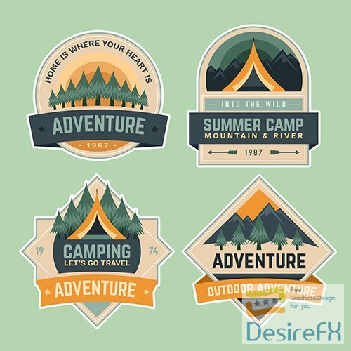 Summer camping school adventure badges