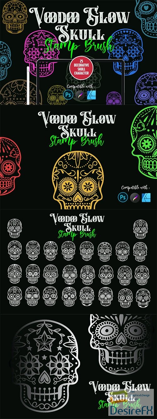 Voodoo Glow Skull | Stamp brush
