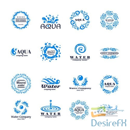 Water logo set