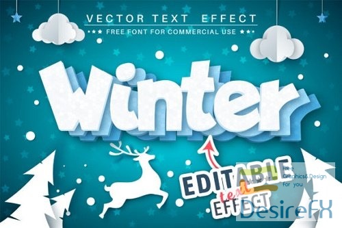 Winter - editable text effect, font style
