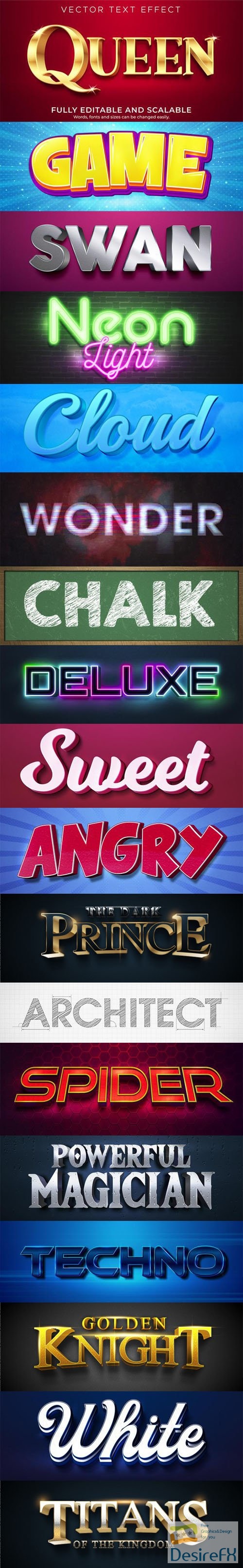 18 Text Effect Vector Templates - Text Styles Collection