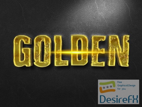 3D Gold Text Effect PSD Design Template vol 10