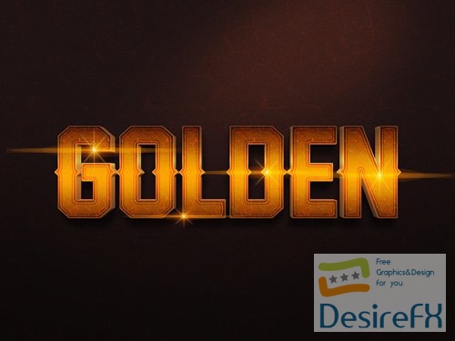 3D Gold Text Effect PSD Design Template vol 12
