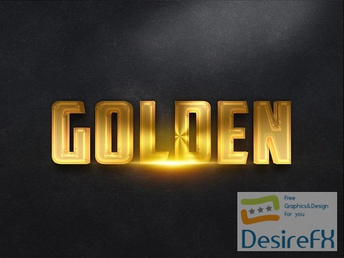 3D Gold Text Effect PSD Design Template vol 18