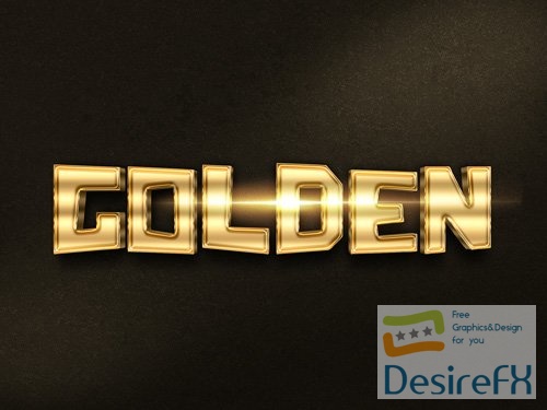 3D Gold Text Effect PSD Design Template vol 6