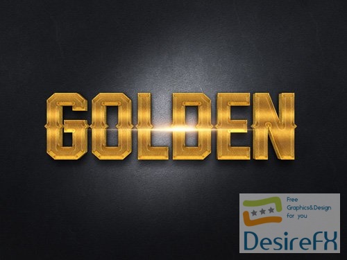3D Gold Text Effect PSD Design Template vol 7