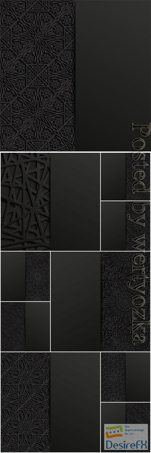 Abstract black backgrounds in vector