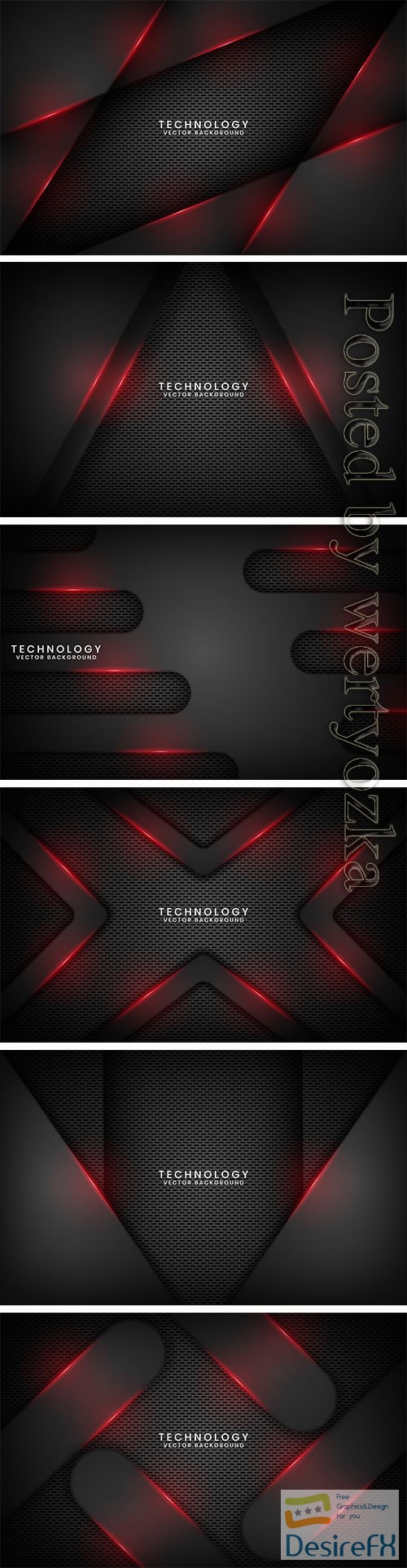 Abstract black metallic technology background with red light effect on dark space
