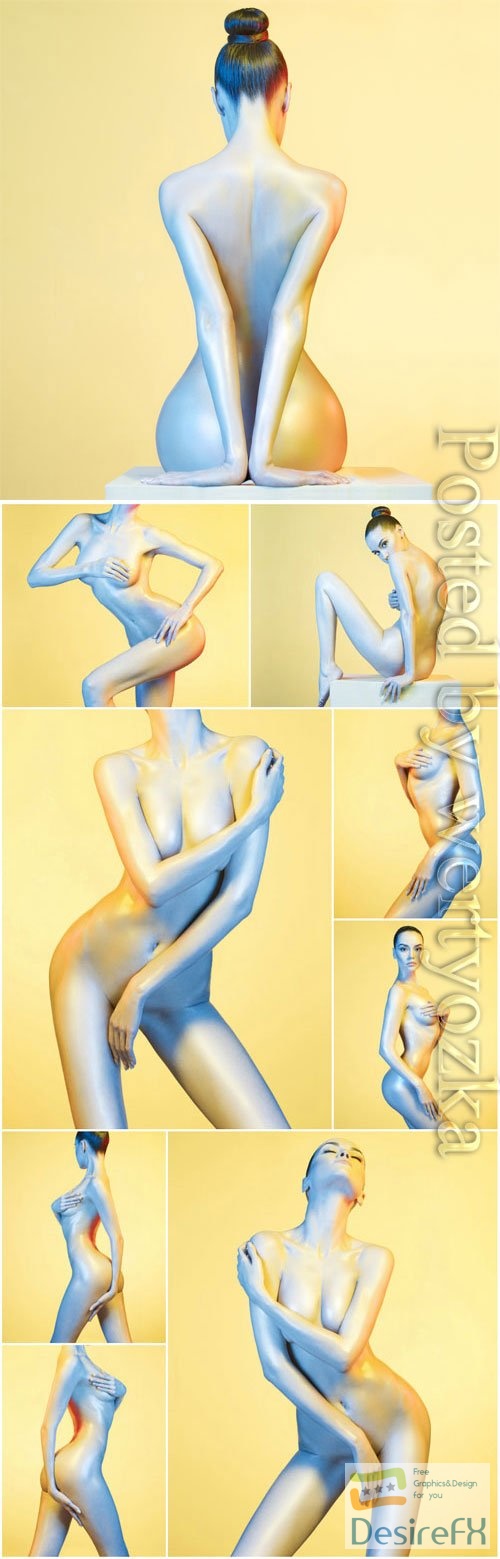Beautiful nude female figure stock photo