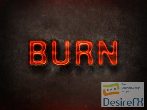 Burning Text Effect PSD Design Template vol 9