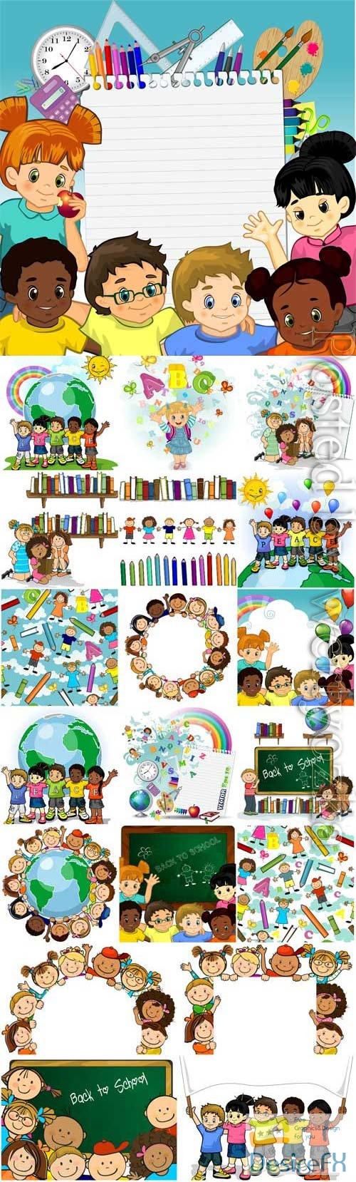Children of different countries of the world in vector