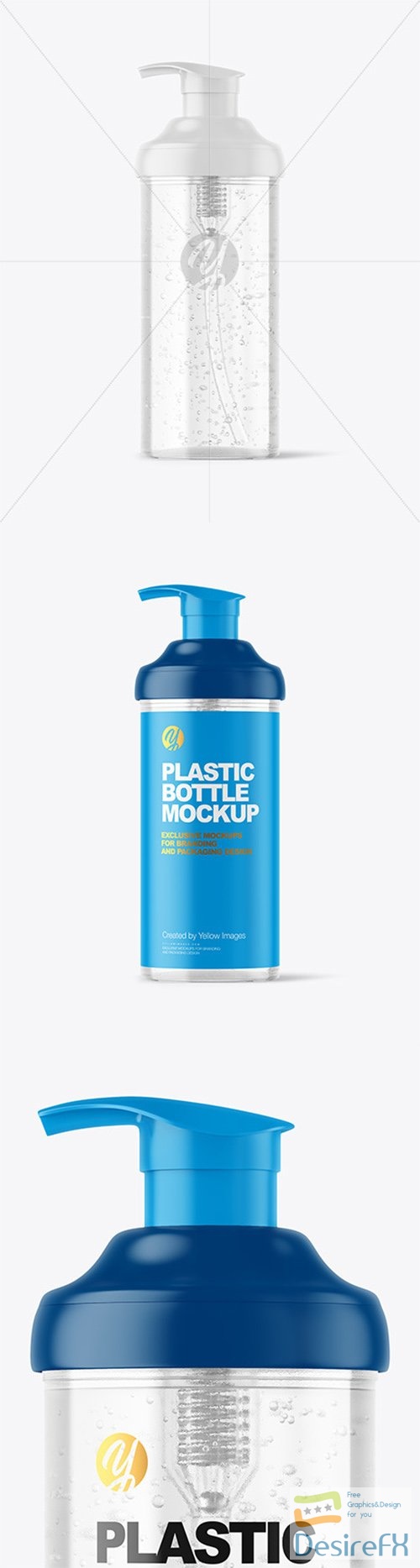 Clear Cosmetic Bottle with Pump Mockup 82228 TIF