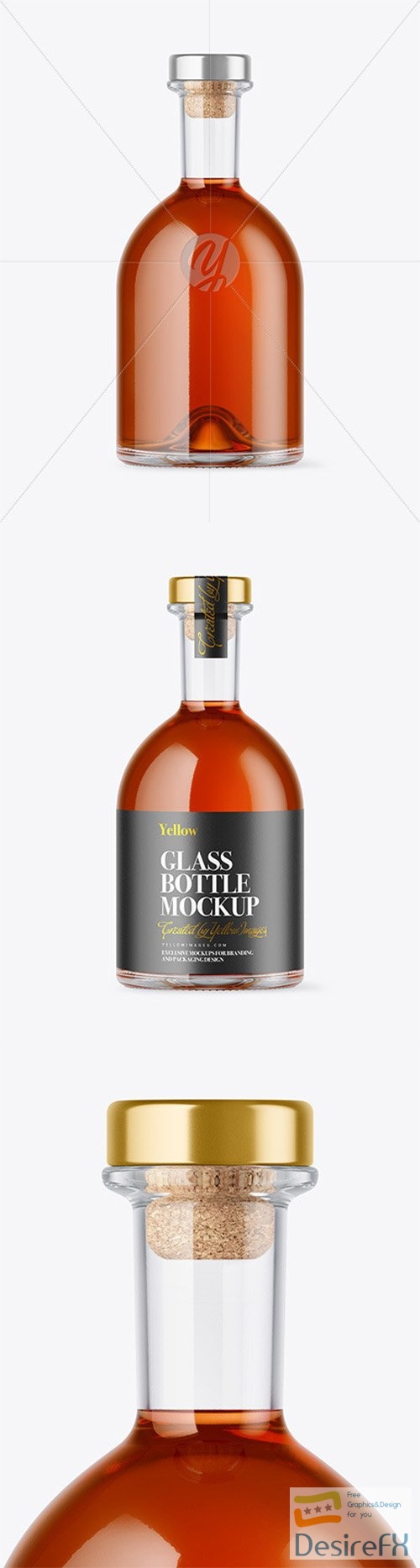 Clear Glass Cognac Bottle Mockup 79807 TIF