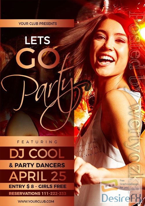 Cool Party Flyer PSD Design Template