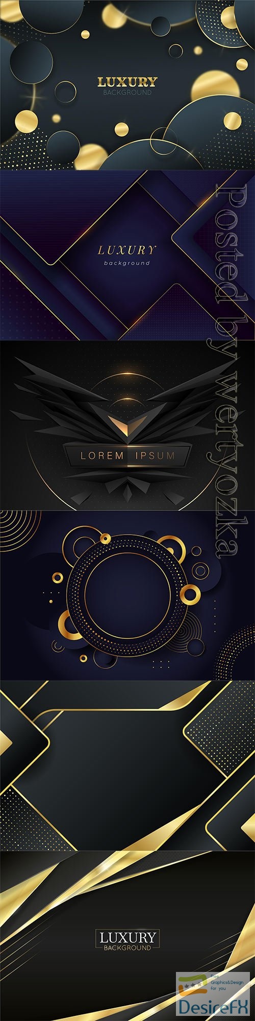 Dark gold and black luxury vector background
