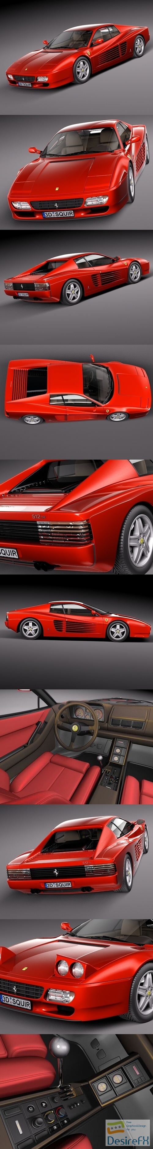 Ferrari 512TR 1991-1996 3D Model
