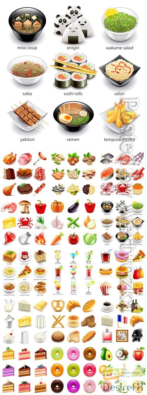 Food icons in vector