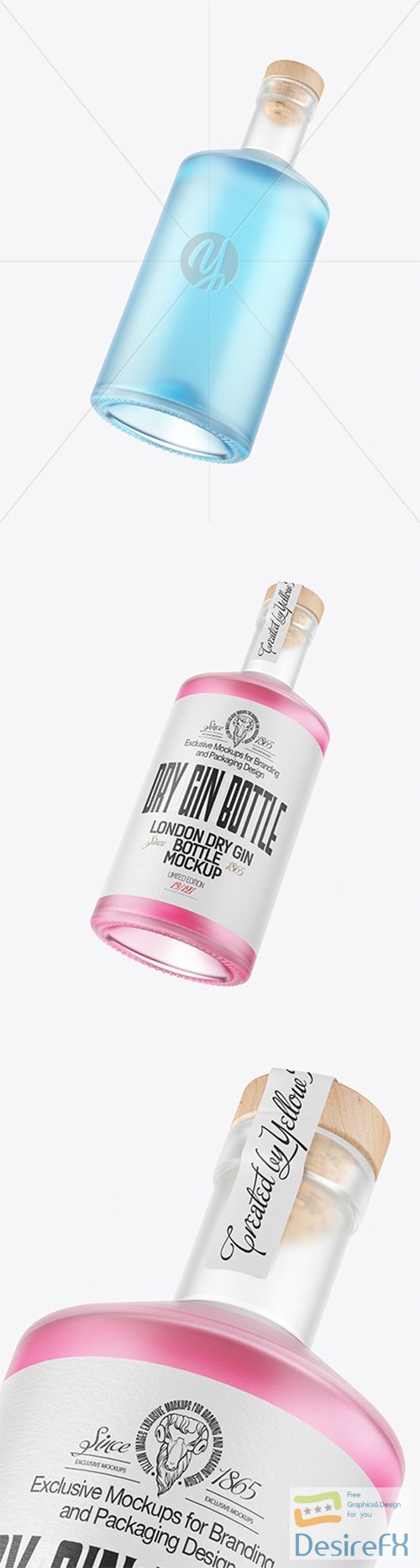 Frosted Glass Gin Bottle Mockup 82117 TIF