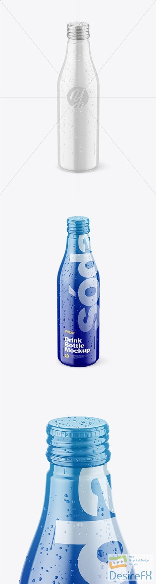 Glossy Drink Bottle w/ Drops Mockup 78312 TIF