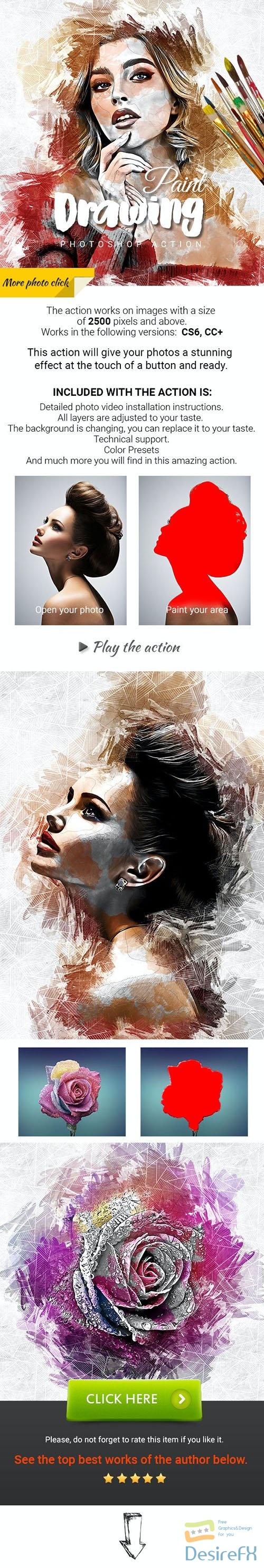GraphicRiver - Drawing Paint Photoshop Action 31259536