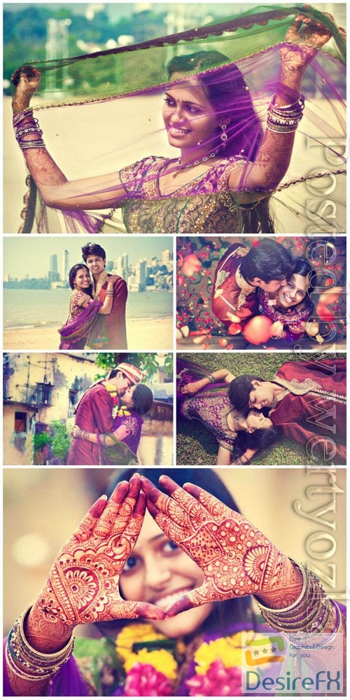 Indian man and woman stock photo