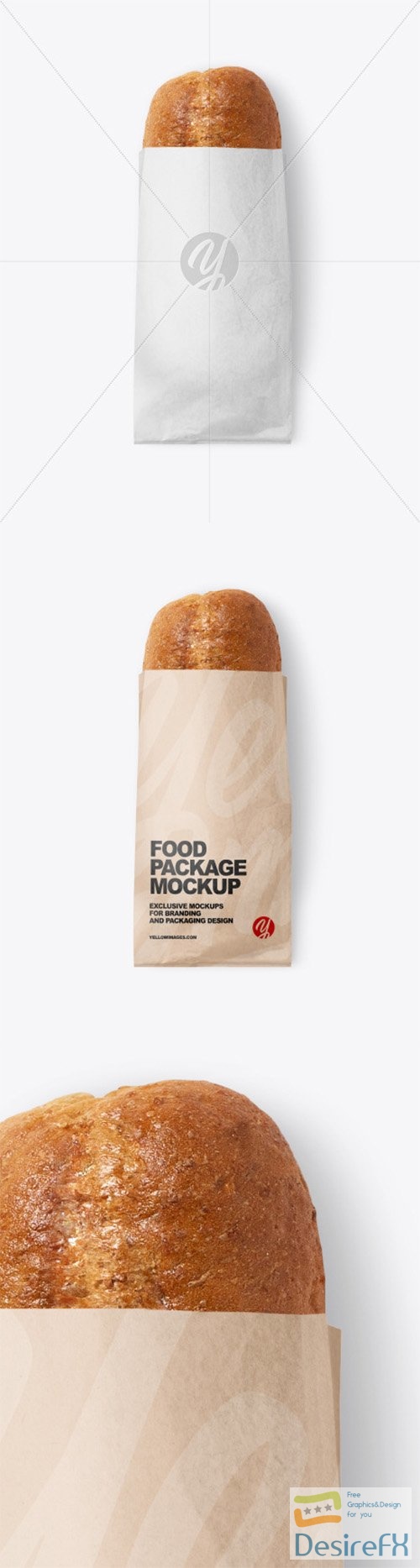 Kraft Package with Bread Mockup 79999 TIF