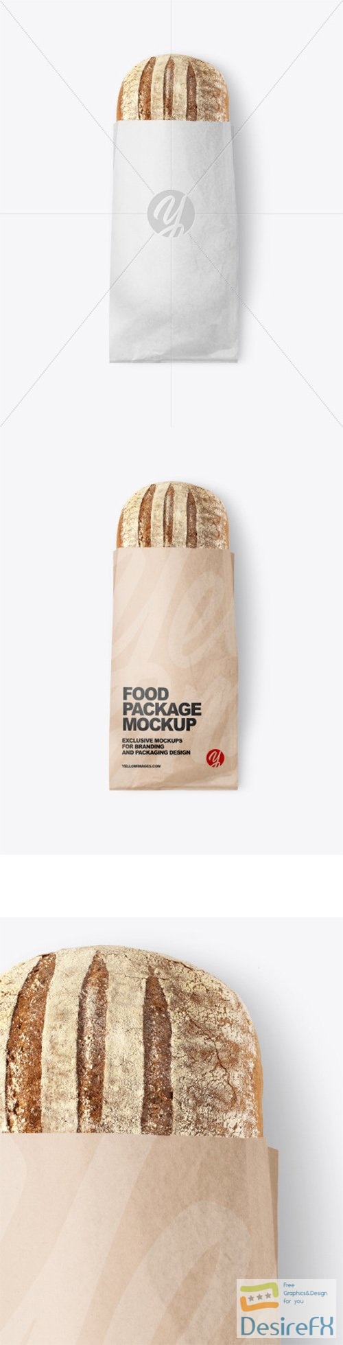 Kraft Package with Bread Mockup 82079 TIF