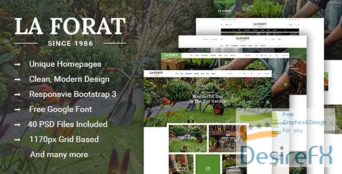LaForat - Gardening &amp; Landscaping Shop PSD Template 16436285
