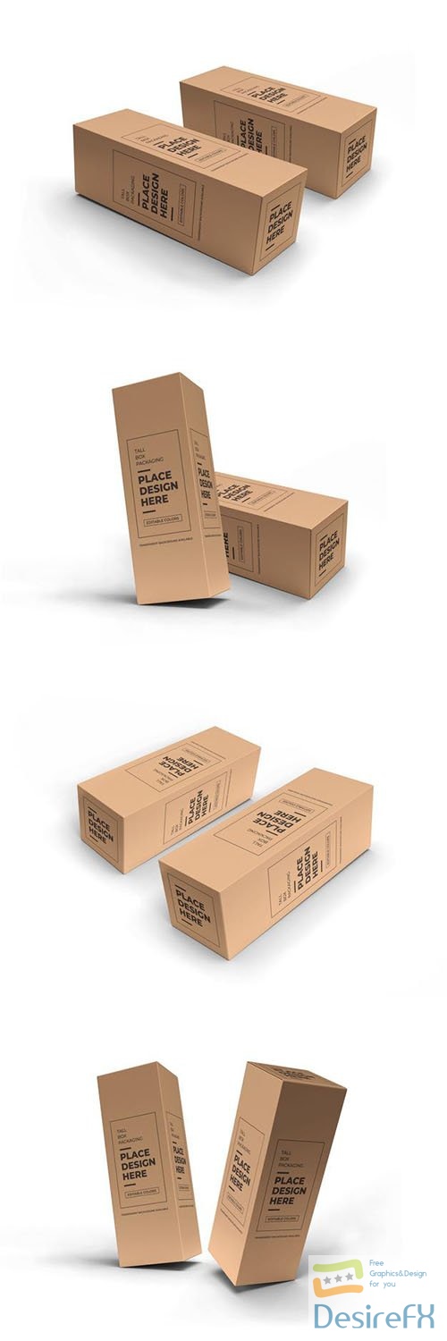 Long box packaging mockup