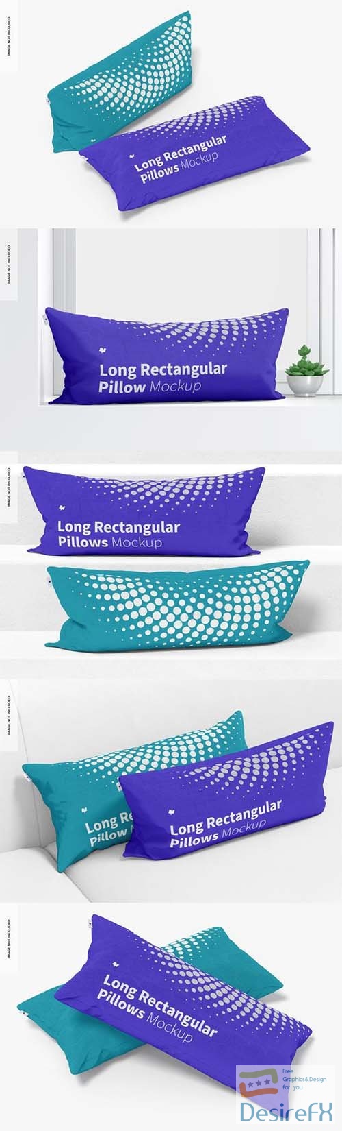 Long rectangular pillows mockup