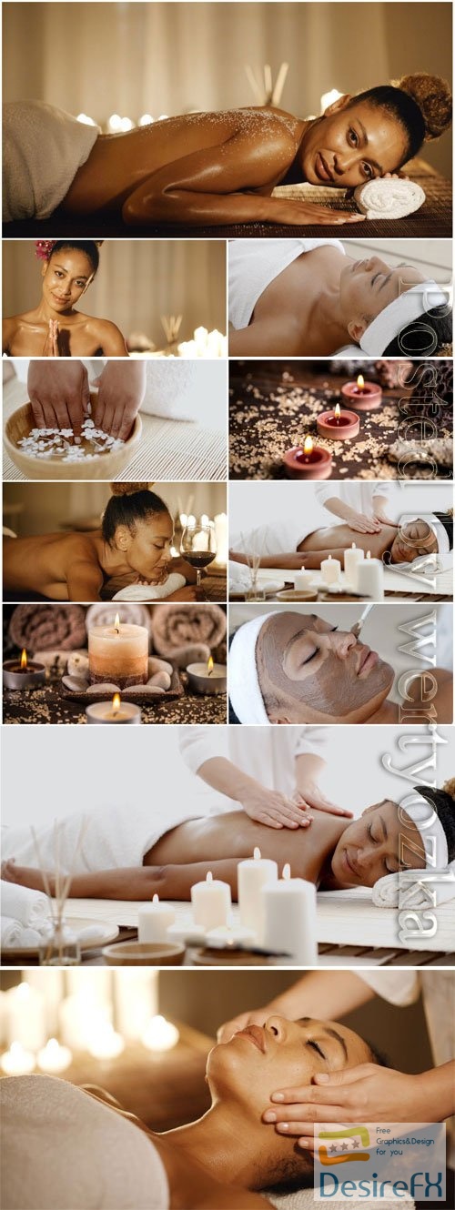 Massage in spa salon stock photo