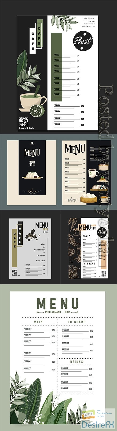 Menu for a cafe and restaurant with a beautiful design in vector