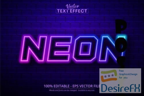 Neon text, Neon Style Editable Text Effect