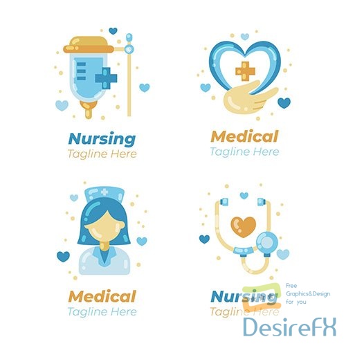 Nurse logo template collection