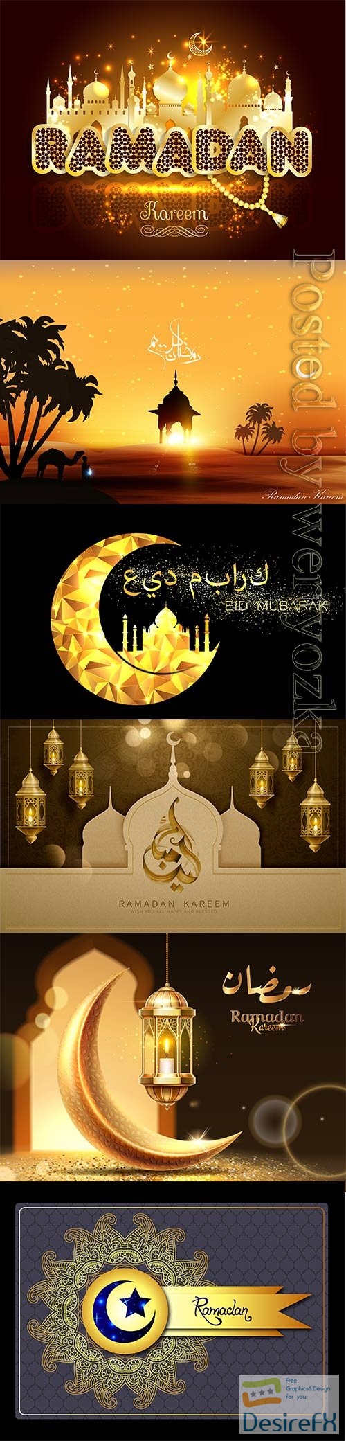 Ramadan kareem, eid mubarak vector illustration